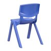 Flash Furniture Blue Plastic Stackable School Chair with 12'' Seat Height, PK4 4-YU-YCX4-001-BLUE-GG